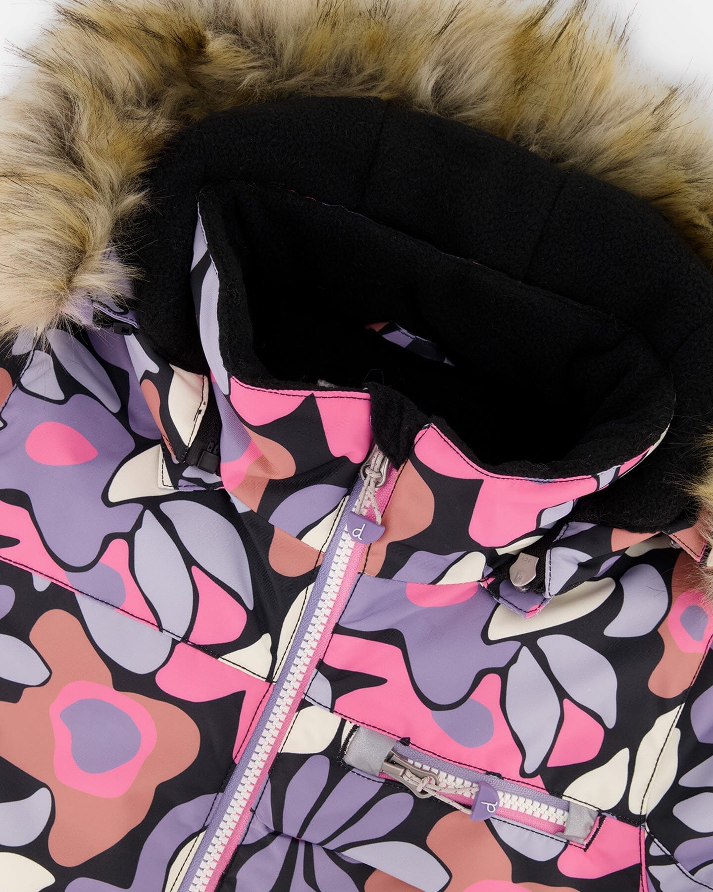 Two-Piece Play Snowsuit With Allover Print Jacket And Solid Pant Black - H10PG85_999