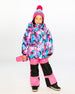 Two-Piece Play Snowsuit Flash Coral With Butterfly Print Jacket Snowsuits Deux par Deux 