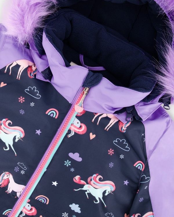 Two-Piece Play Snowsuit With Printed Colorblocked Jacket Lavender - H10PG95_530