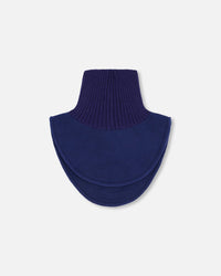 Polar Fleece And Knit Neckwarmer Navy Blue - H10XCOL_479