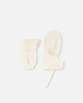 Lined Baby Mittens White Asparagus