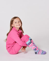 Winter Ski Socks With Merino Wool Pink - H10XS_624
