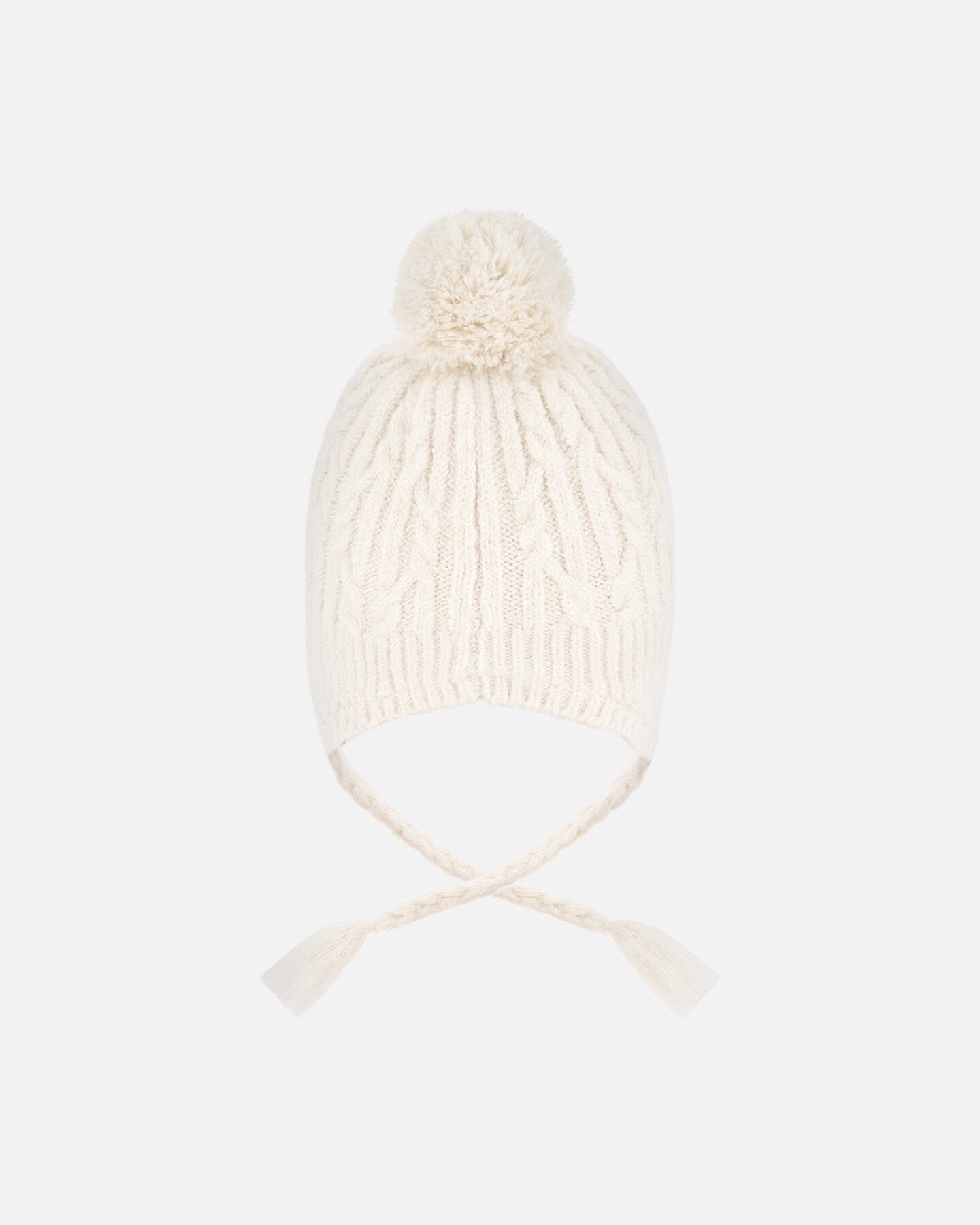 Lined Winter Hat With Pompom Off-White - H10XT1_165