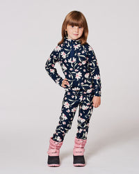 Two-Piece Thermal Underwear Set Navy Flower Print - H10Y600_016