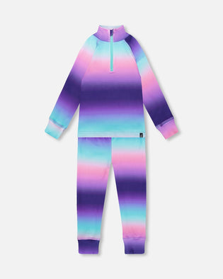 Two-Piece Thermal Underwear Set Purple Gradient - H10Y600_021