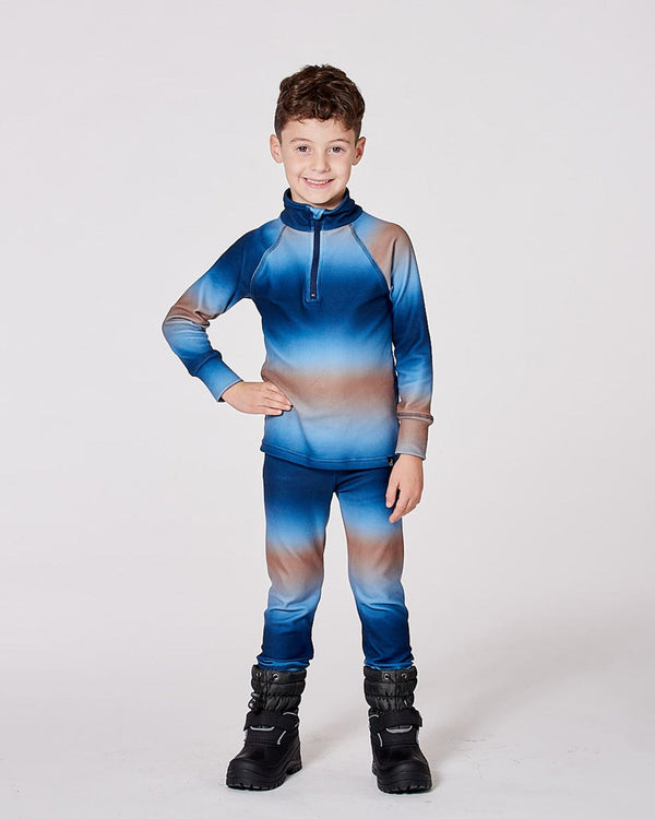 Two-Piece Thermal Underwear Set Blue And Beige Gradient - H10Y600_034