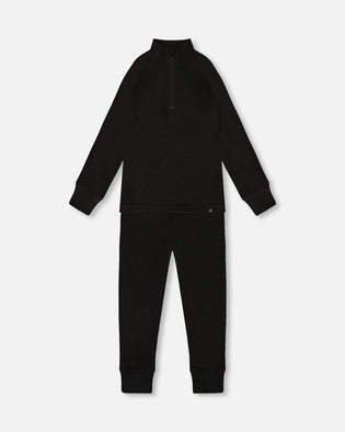 Two-Piece Thermal Underwear Set Black - H10Y600_999