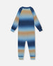 One-Piece Thermal Underwear Blue And Beige Gradient - H10Y700_034
