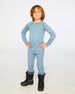 Merino Wool Base Layer Set Blue Gray Base & Mid-Layers Deux par Deux 