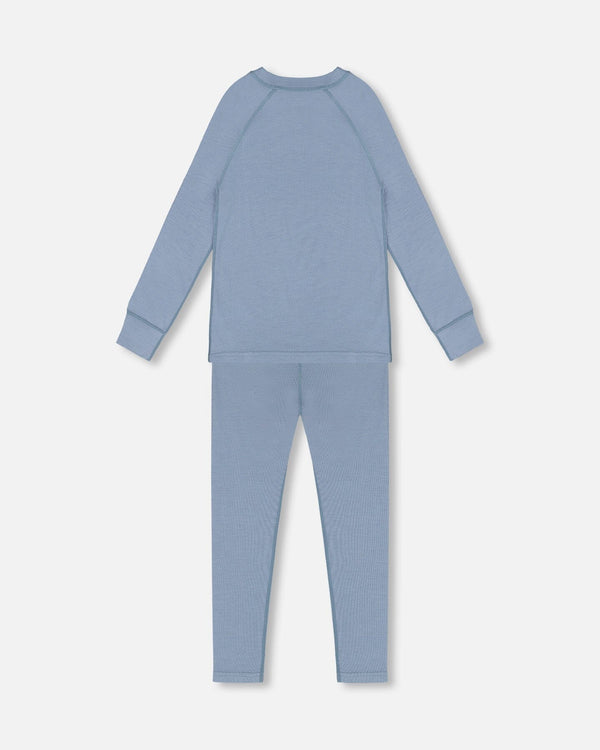 Merino Wool Base Layer Set Blue Gray - H10Y800_975