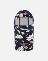 Brushed Jersey Balaclava Navy Flower Print