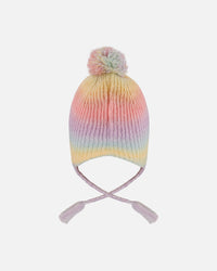 Lined Peruvian Knit Pompom Hat Multicolor - H10Z22_000