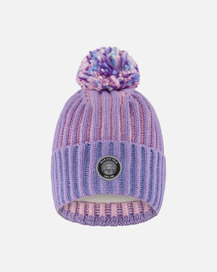 Lined Knit Pompom Hat Blue, Purple And Pink - H10Z30_000