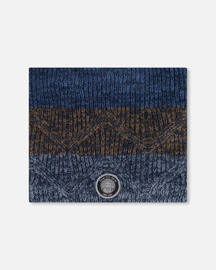 Lined Knit Neckwarmer Taupe And Navy - H10Z42_000