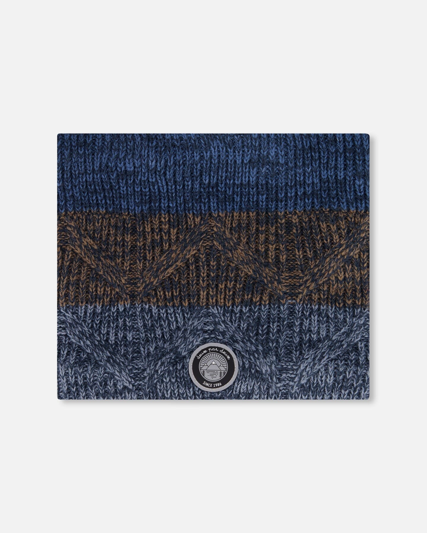 Lined Knit Neckwarmer Taupe And Navy - H10Z42_000