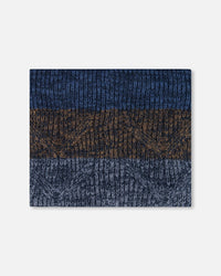 Lined Knit Neckwarmer Taupe And Navy - H10Z42_000