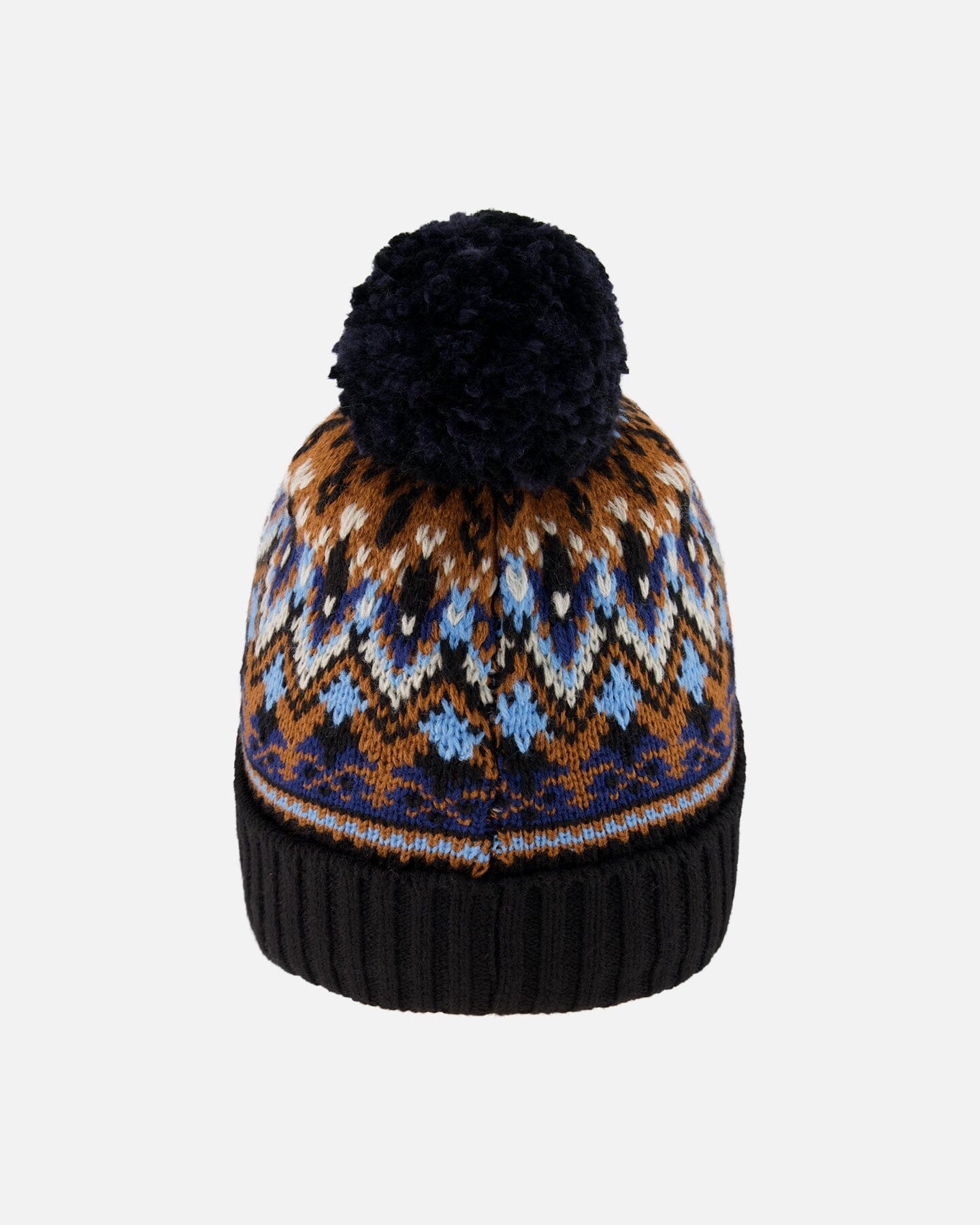 Lined Knit Winter Hat With Pompom Taupe And Navy - H10Z50_000
