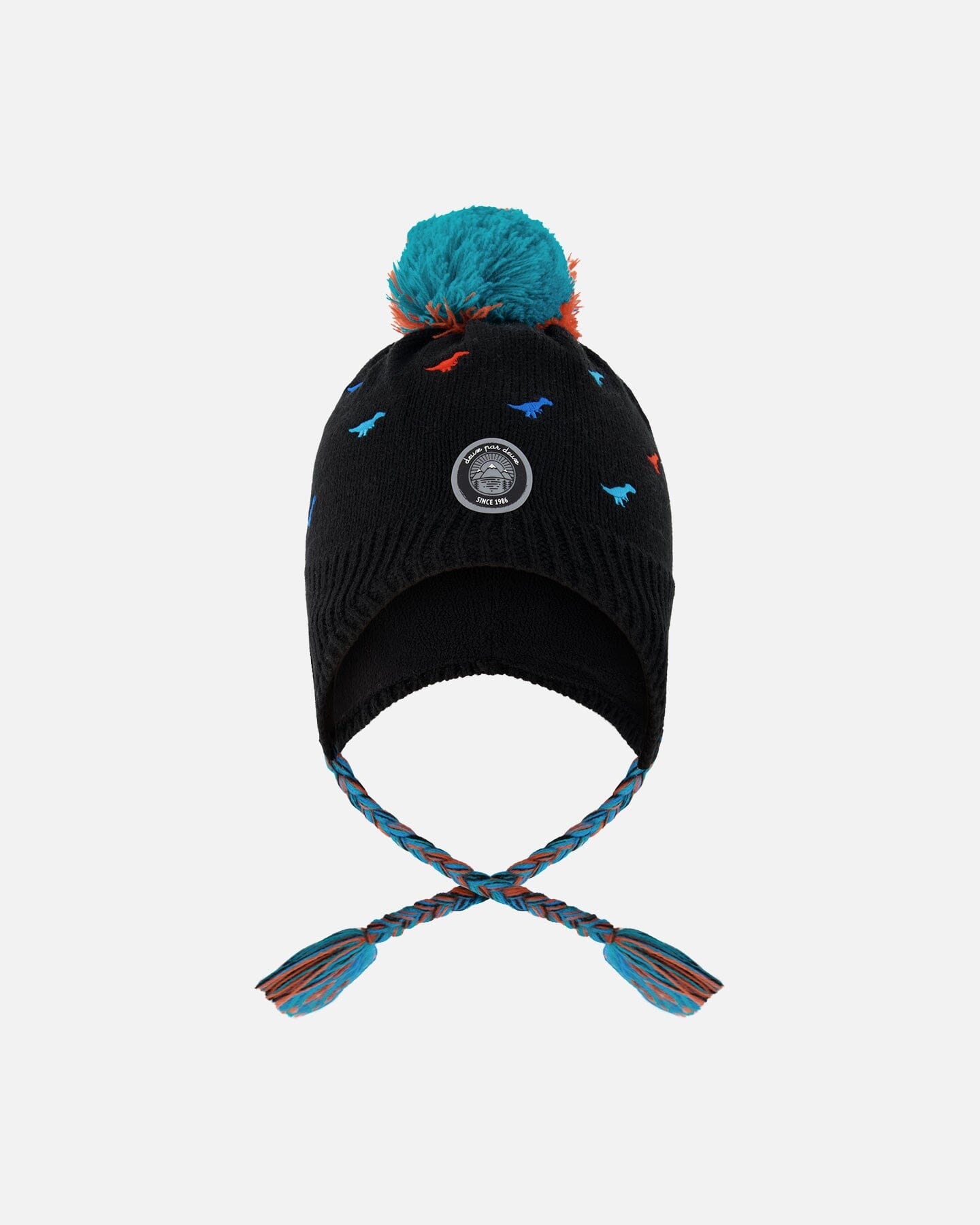 Lined Winter Peruvian Knit Hat With Pompom Black - H10Z68_999