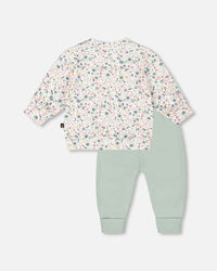 Organic Cotton Evolutive Pant And Long Sleeve Top Set Jade Green - H20A14_325