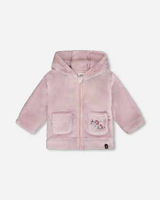 Hooded Zip Plush Jacket Neutral Purple - H20A30_557
