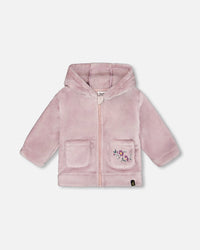 Hooded Zip Plush Jacket Neutral Purple - H20A30_557