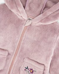 Hooded Zip Plush Jacket Neutral Purple - H20A30_557