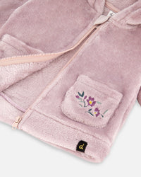 Hooded Zip Plush Jacket Neutral Purple - H20A30_557