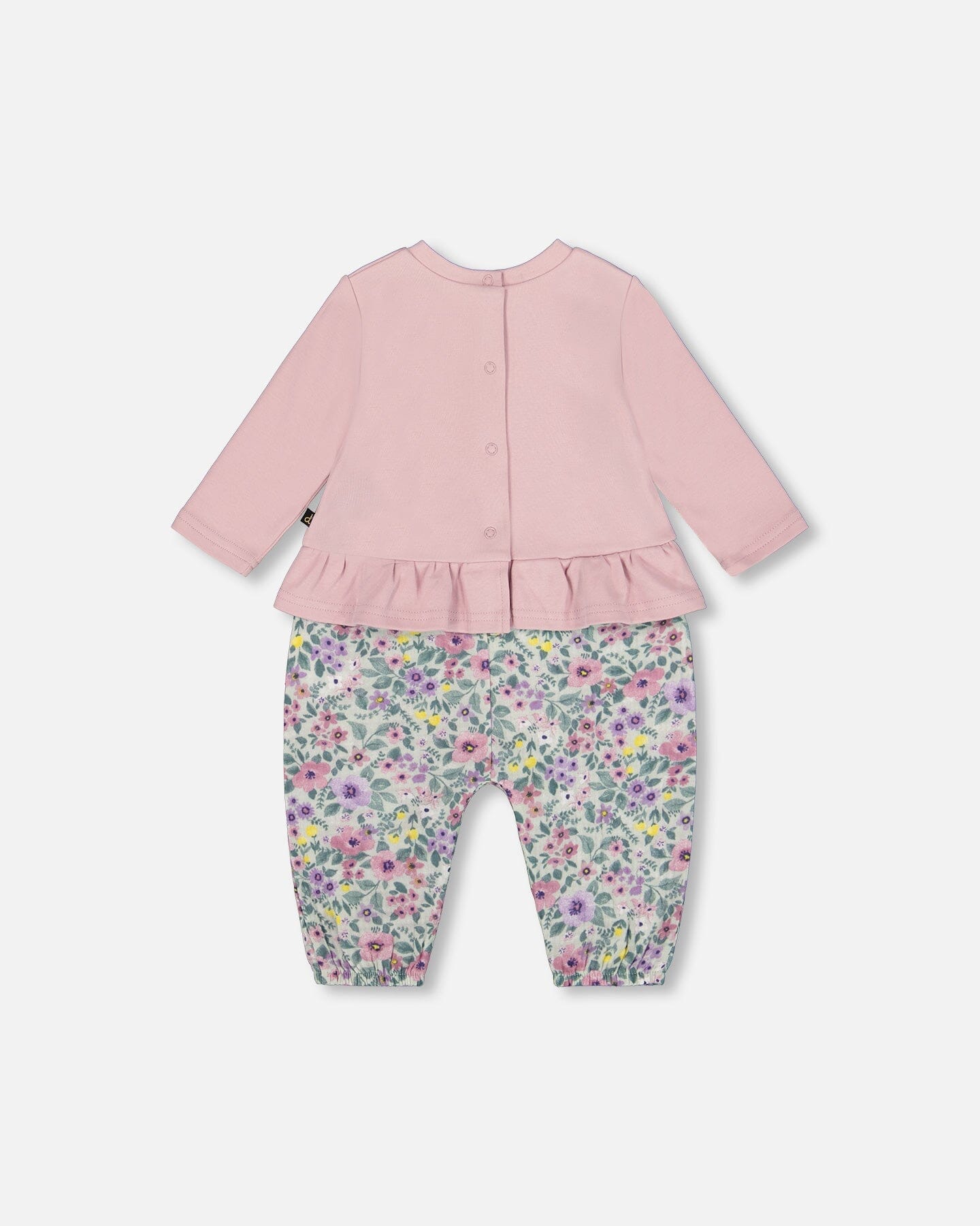 Organic Cotton Bi-Material Romper Neutral Purple - H20A41_557