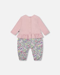 Organic Cotton Bi-Material Romper Neutral Purple - H20A41_557