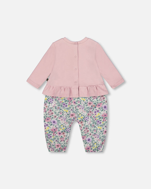 Organic Cotton Bi-Material Romper Neutral Purple - H20A41_557
