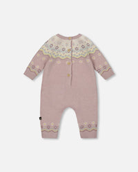Jacquard Knitted Romper Keepsake Lilac - H20AT40_557