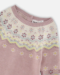 Jacquard Knitted Romper Keepsake Lilac - H20AT40_557