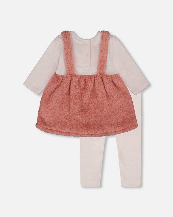 Bi-Material Dress And Leggings Set Old Pink - H20B10_000