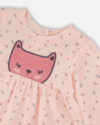Organic Cotton Dress And Leggings Set Pink Mini Floral - H20B12_047