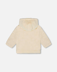Plush Hooded Jacket Off White - H20B30_101