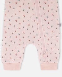 Organic Cotton One-Piece And Baby Romper Pink Mini Floral - H20B40_047