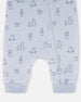 Organic Cotton One-Piece And Baby Romper Blue Bear Print - H20B40_054