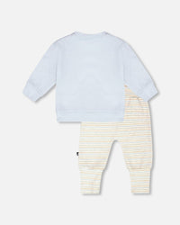 Organic Cotton Pant And Top Set Light Blue - H20C10_193