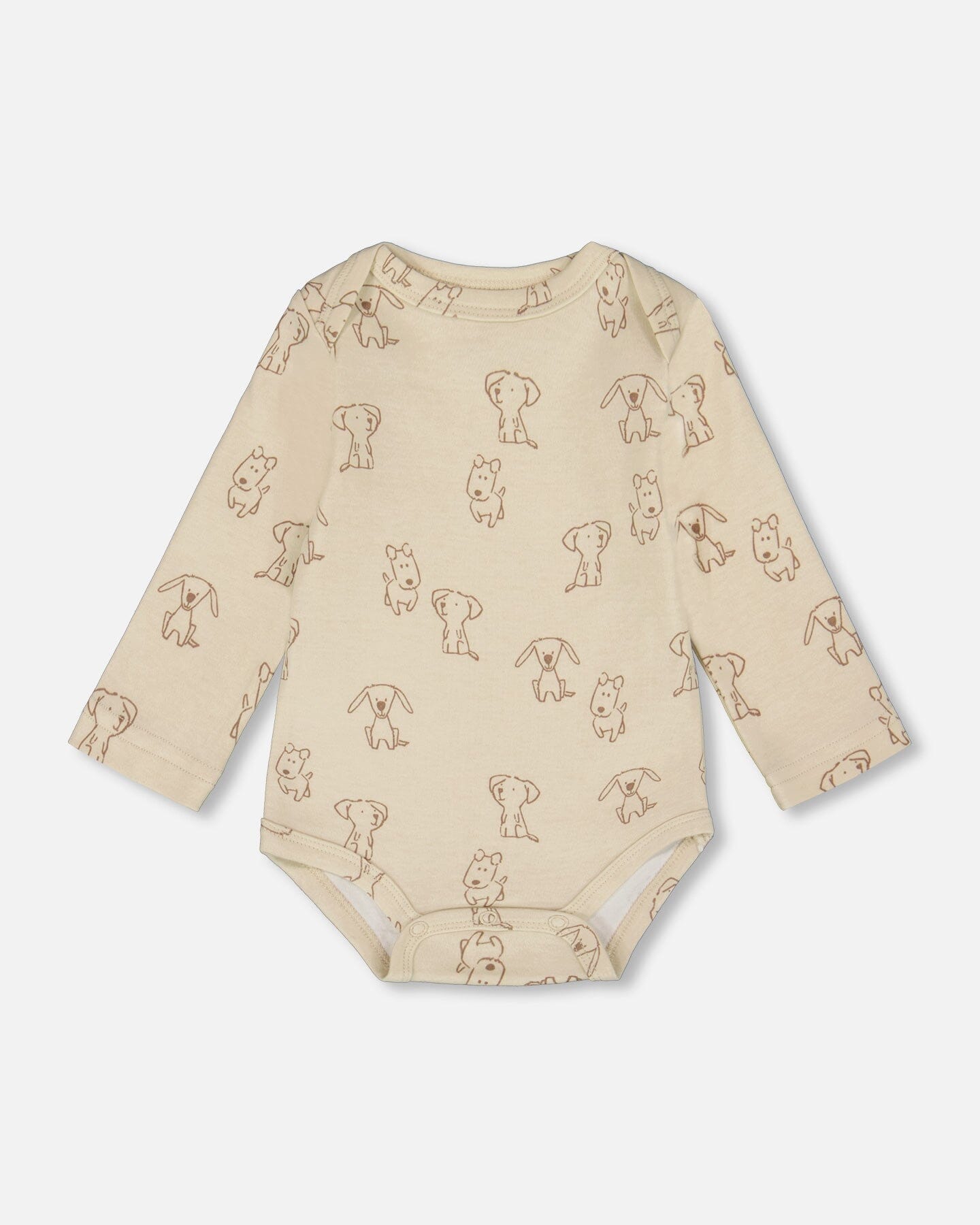 Organic Cotton Onesie Beige Puppy Print - H20C70_050