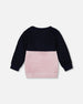 Long Bi-Material Top Dark Blue With Cat - H20E71_499