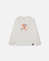 Organic Cotton Long Sleeve T-Shirt Off-White With Hot Chocolate