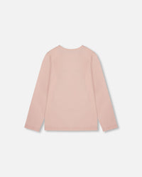 Organic Cotton Long Sleeve T-Shirt Light Pink With Big Flowers - H20G70_604