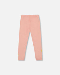 Organic Cotton Leggings Dusty Pink With Unicorn Print - H20K60_650