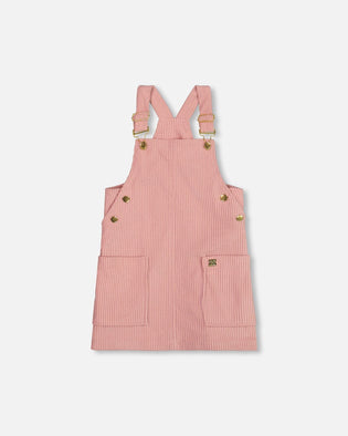 Corduroy Overall Dress Dusty Pink - H20M40_276