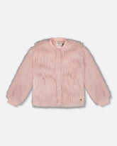 Short Faux Fur Coat Dusty Pink