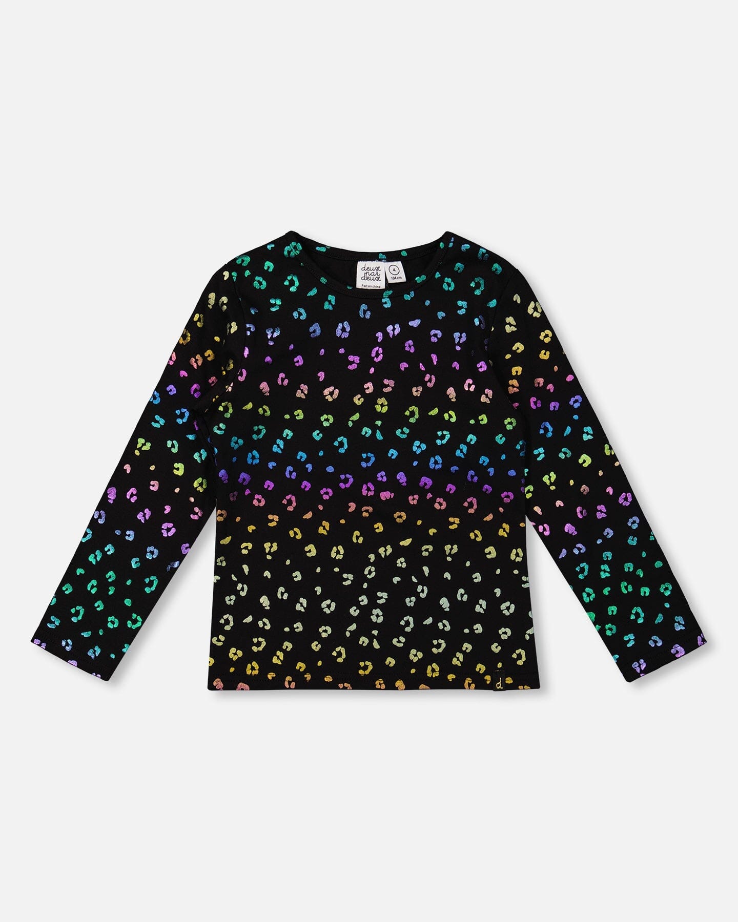 Stretch Jersey T-Shirt Multicolor Leopard Print - H20N71_082