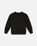 Super Soft Brushed Jersey Long Sleeve Top Black With Plaid Pocket - H20OB65_999