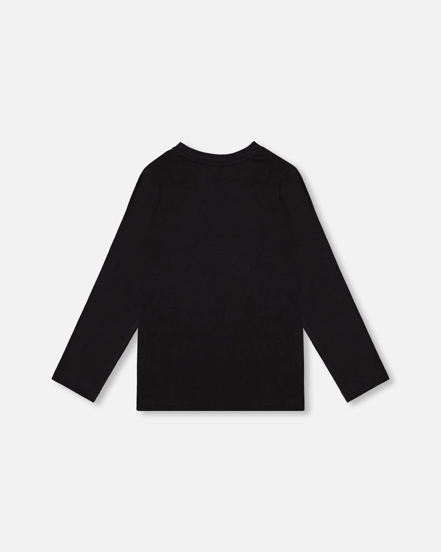 Organic Cotton T-Shirt Black With Boucle Deer Applique - H20OB70_999