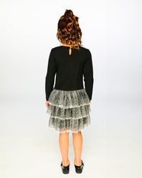 Glittering Mesh Skirt Party Dress Black Dresses Deux par Deux 