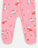 One-Piece Organic Cotton Pajama Pink Cat Print - H20PA40US_040